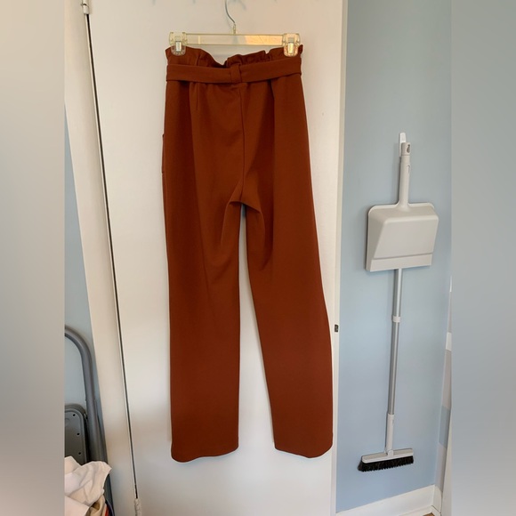 Paper bag waist pants in rust - Picture 2 of 4